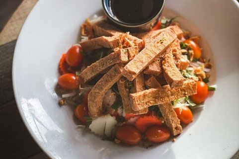 Garlic Tofu Noodle Salad Bowl