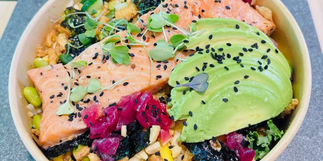Crispy Rice Salmon Salad
