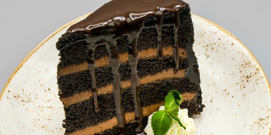 Slice of Chocolate Layer Cake