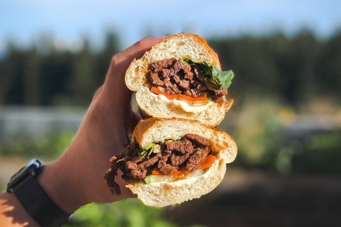 Sauteed Garlic Beef Sandwich