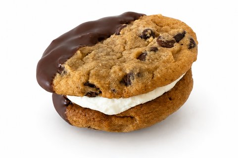 Dipped Chocolate Chip Sandwich Cookies