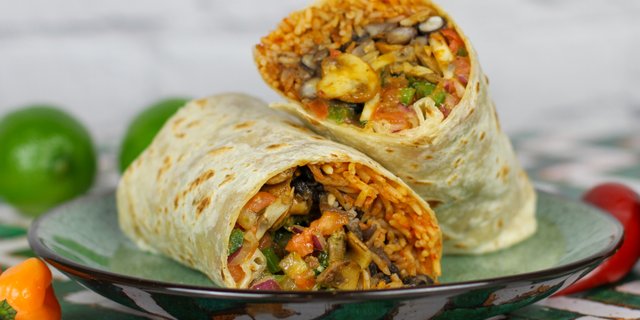 Mushroom Asado Burrito
