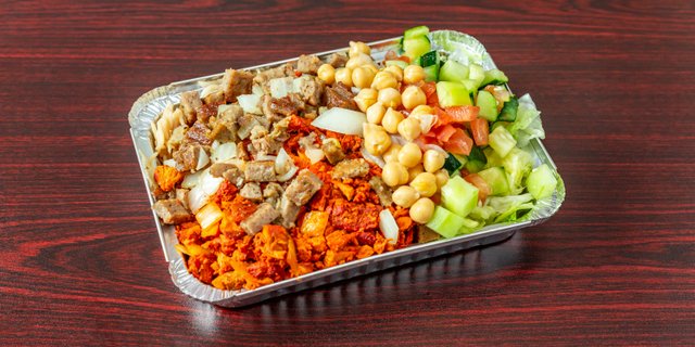 Lamb & Chicken over Rice Tray