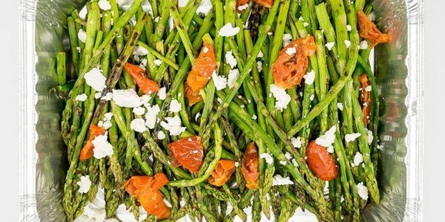 Grilled Asparagus w/ Tomatoes & Goat Cheese