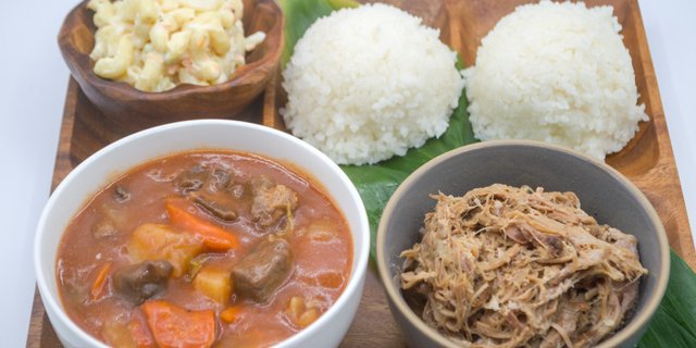 Kalua Pig, Beef Stew & Mac Salad