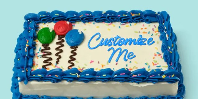 Blue Border Deluxe Sheet Cake