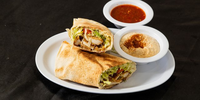 Chicken Cream Chop Pita Wrap
