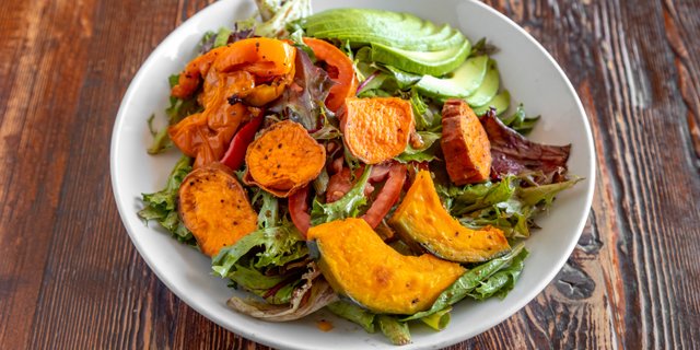 Roasted Veggies & Avocado Salad