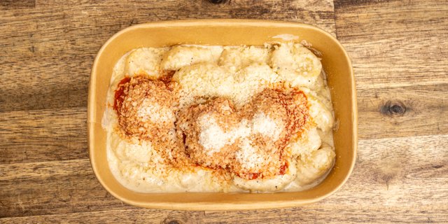 Parmesan Meatballs Gnocchi Alfredo