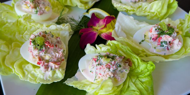 Lobster Roll Deviled Eggs