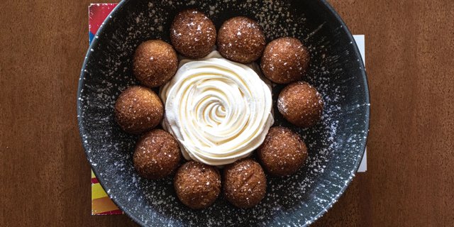 Cinnamon Balls w/ Toffee Syrup