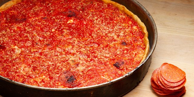 Pepperoni Deep Dish Pizza