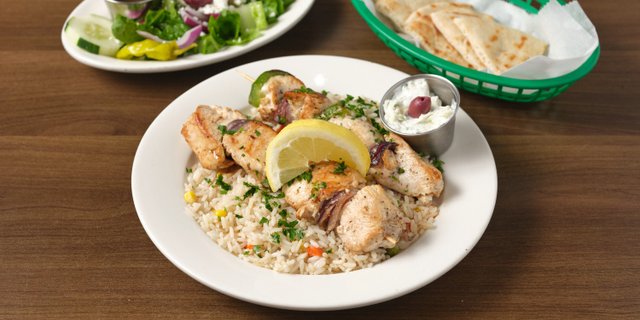 Chicken Souvlaki Platter