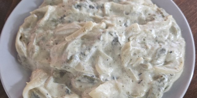 Rajas con Crema & Papas