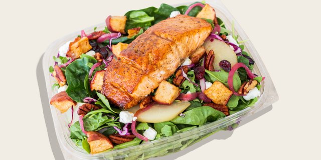 Fall Salad W/ Honey-Lemon Salmon