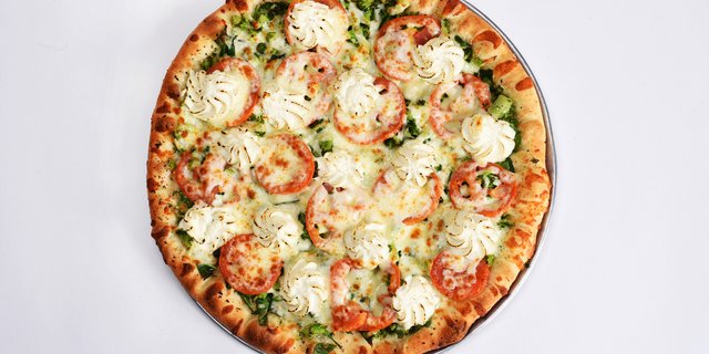 White Veggie Works Pizza