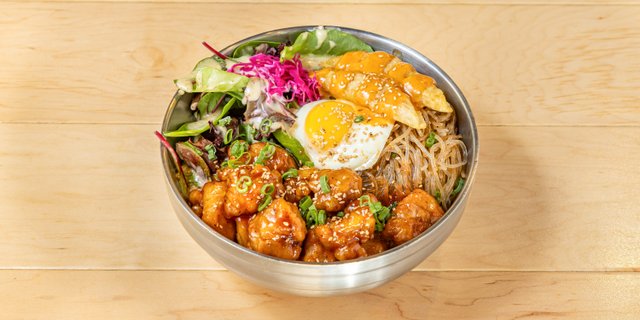 Fried Sweet & Tangy Chicken Rice Bowl