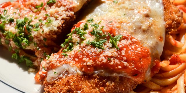 Parmesan Crusted Chicken Pasta
