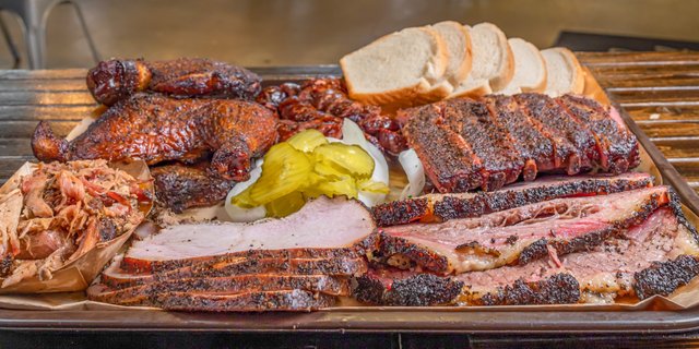 Three Meat BBQ Plate