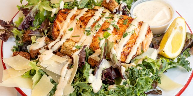 Grilled Salmon Caesar Salad Brown Bag Lunch