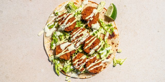 Crispy Rocket Shrimp Taco