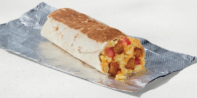 Potato Cheesy Toasted Breakfast Burrito