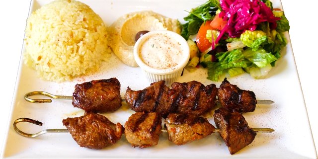 Lamb Shish Kebab Plate