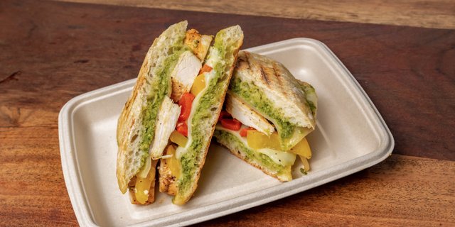 Chicken Pesto w/ Roasted Red Peppers Panini