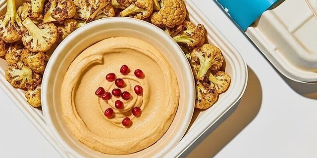 Roasted Cauliflower + Hummus