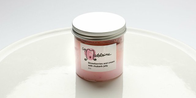 Strawberries & Cream w/ Rhubarb Gelee Jar