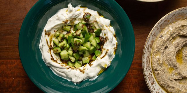 Labne w/ Za'atar & Cucumbers