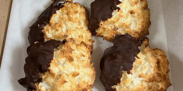 Chocolate-Dipped Coconut Macaroons