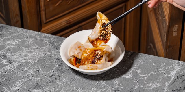 Pork Dumplings in Chili Oil