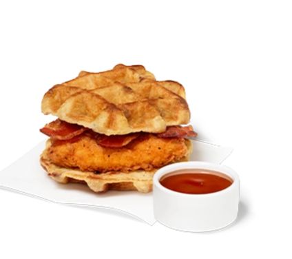 Chicken & Waffles Breakfast Sandwich w/ Spicy Filet