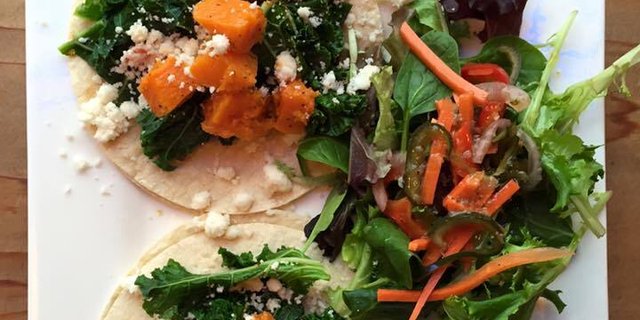 Roasted Butternut & Kale Tacos