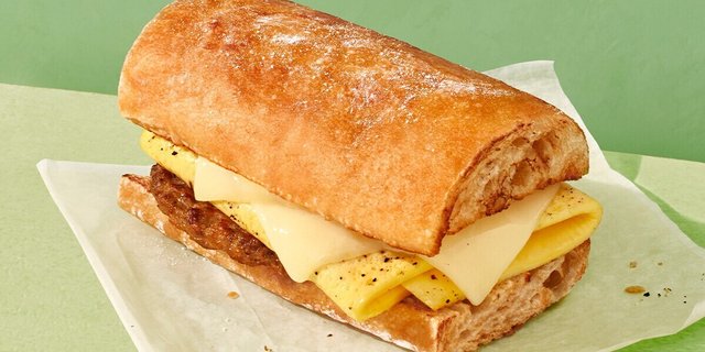 Ciabatta Sausage, Egg & Cheese Sandwich