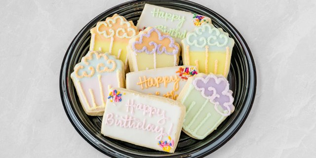 Dozen Assorted Birthday-Themed Sugar Cookies