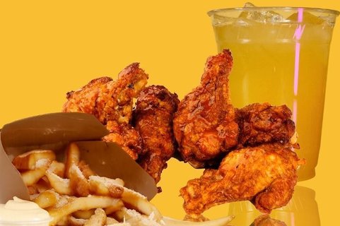 5 Piece Bone-in Wings Fries Drink Combo