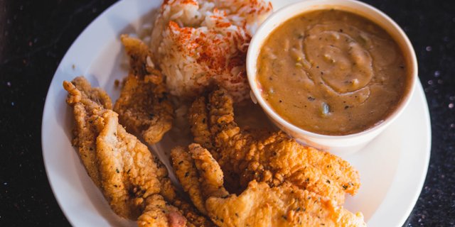 Fried Catfish & Crawfish Étouffée