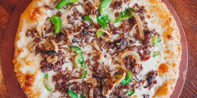 Cheesesteak Asiago Pizza