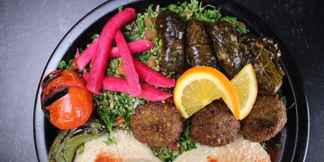 Falafel & Stuffed Grape Leaves