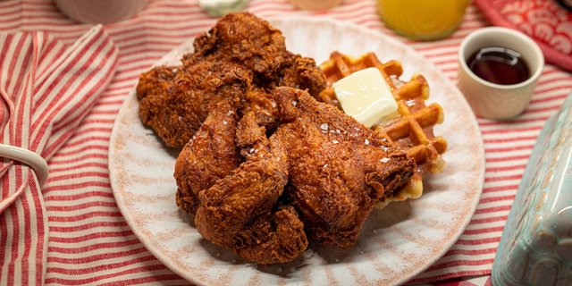 Half Chicken & Waffles