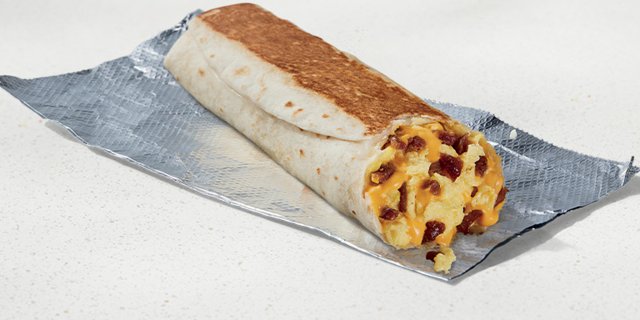 Bacon Cheesy Toasted Breakfast Burrito