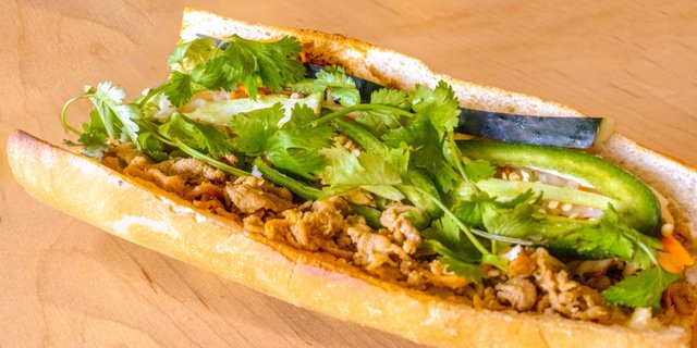 Lemongrass Chicken Banh Mi Sandwich