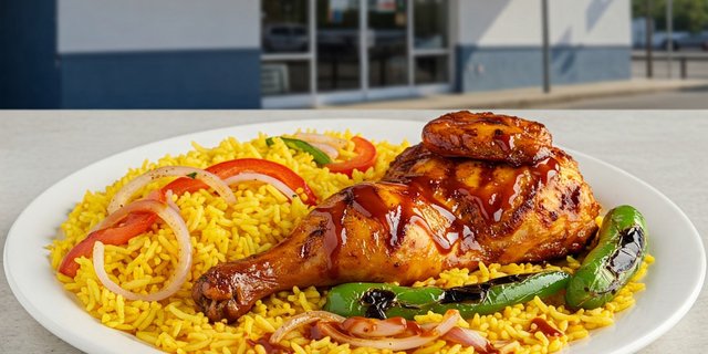 1/4 BBQ Chicken Over Rice