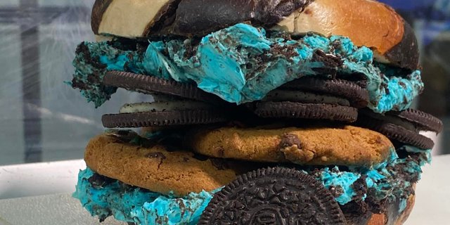 Cookie Monster Overload Bagel