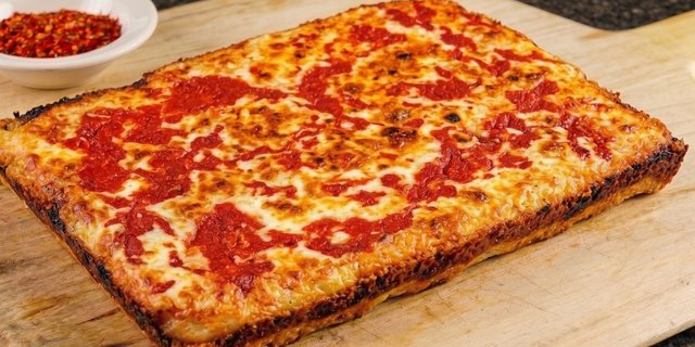 Detroit Style Three Cheese Red Top (Vegetarian) Pizza