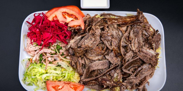 Beef Over Rice Platter