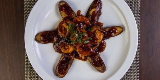 Stuffed Eggplant & Shrimp