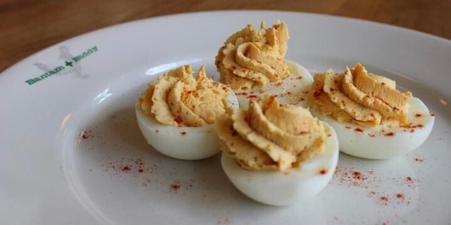 Bourbon Smoked Paprika Deviled Eggs
